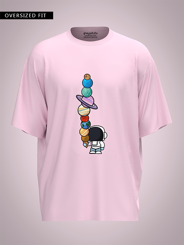 Astronaut With Ice-cream- Unisex OverSized T-shirt