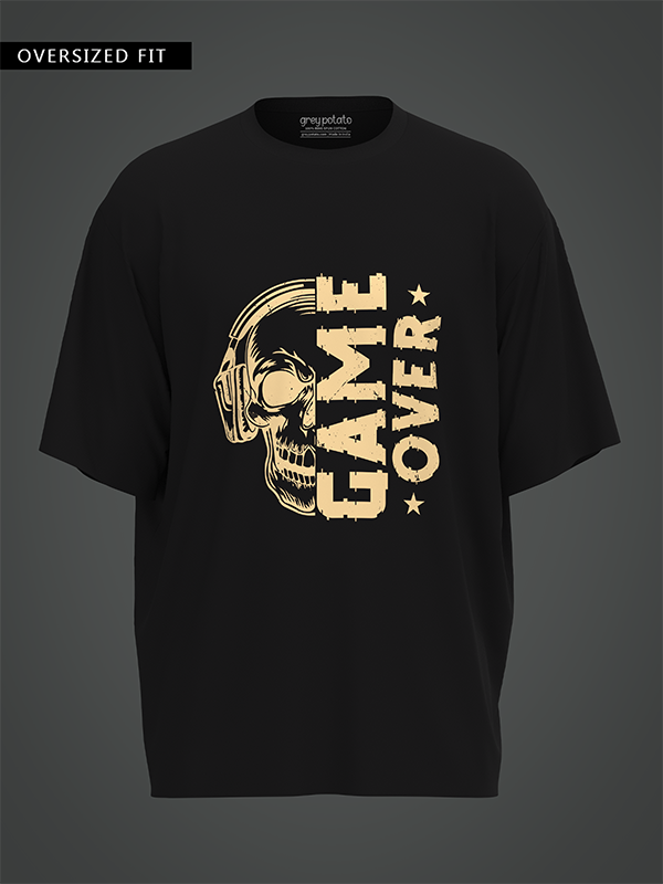 Game Over Skull  - Unisex OverSized T-shirt